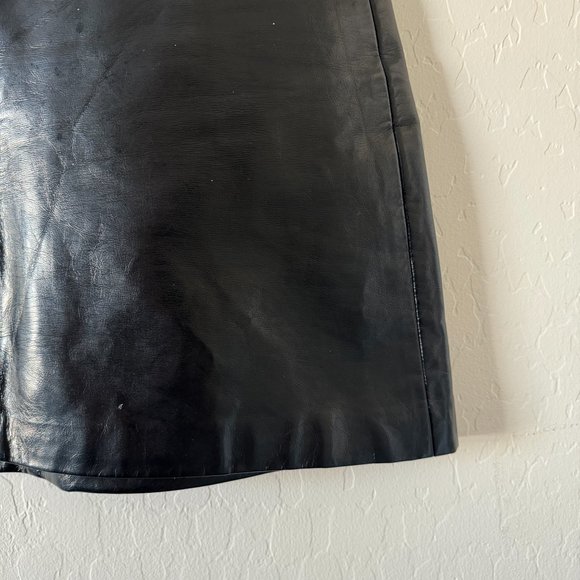Zara Trafaluc Black Faux Leather Zip Up Mini Skirt Size Small - Picture 3 of 5